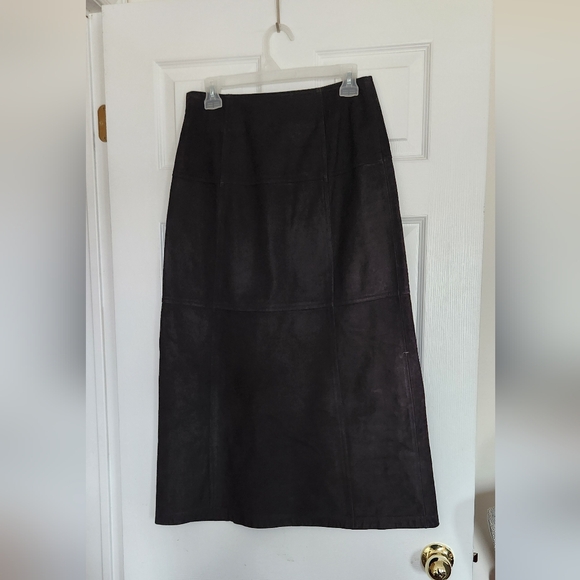 Linda Allard Ellen Tracy leather skirt - Picture 5 of 6